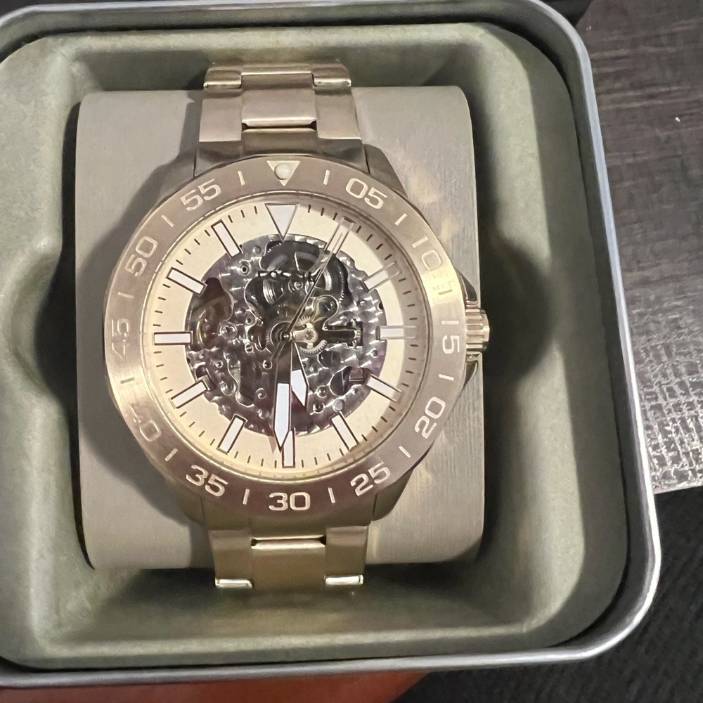 FOSSIL BANNON AUTOMATIC GOLD-TONE STAINLESS STEEL WATCH